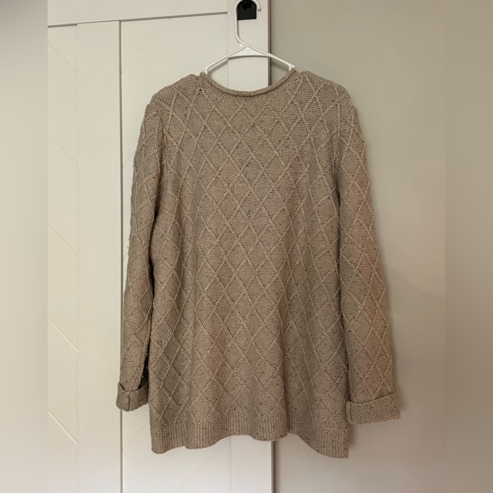 Lands’ End Diamond Bobble Knit Sweater Cotton Wool Blend 1X - Picture 6 of 7
